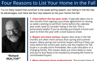 Richard REALTOR - Four Reasons to List Your Home in the Fall