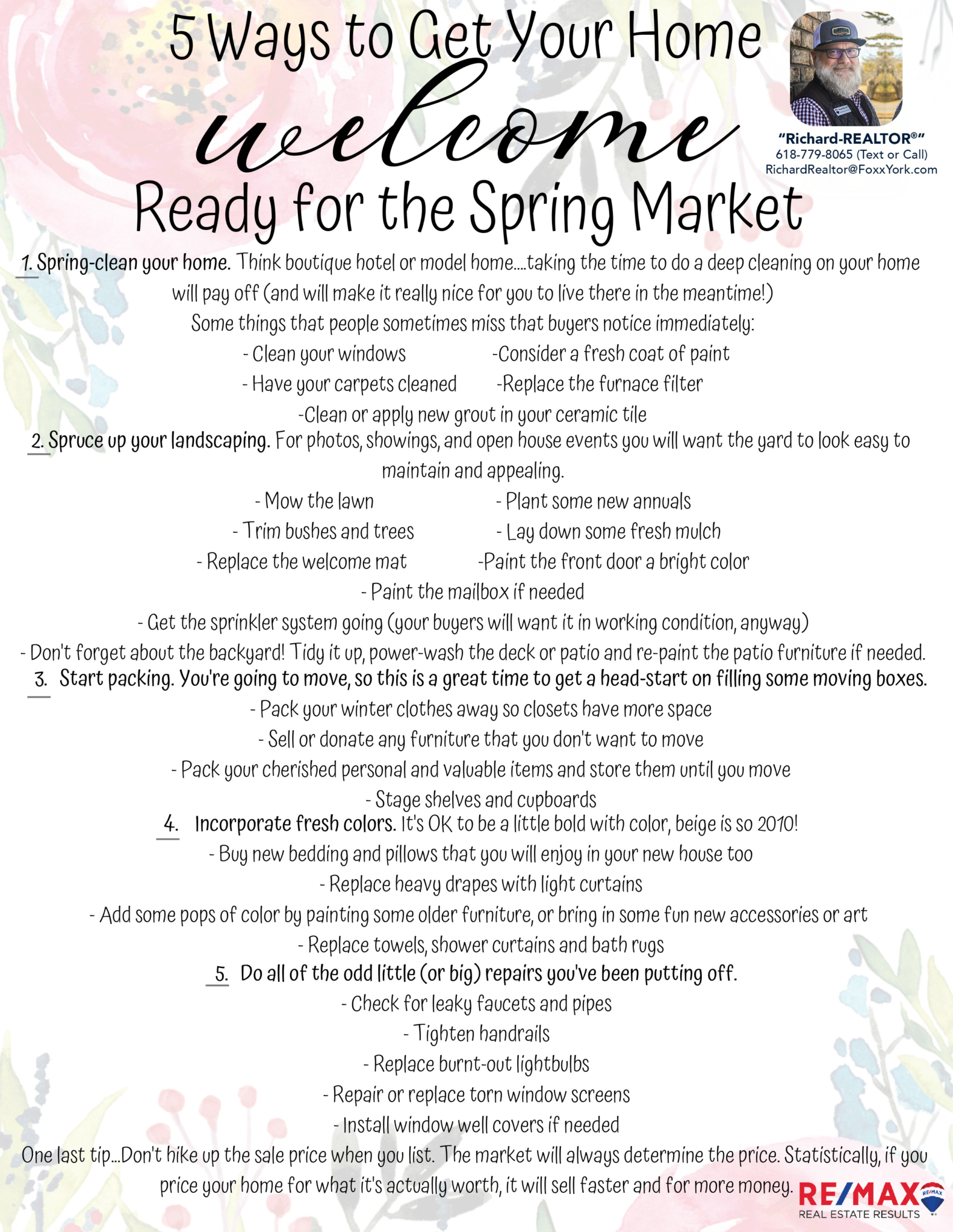 Richard-REALTOR – 5 Ways to Get Ready for Spring Market Richard-REALTOR - 5 Ways to Get Ready for Spring Market
