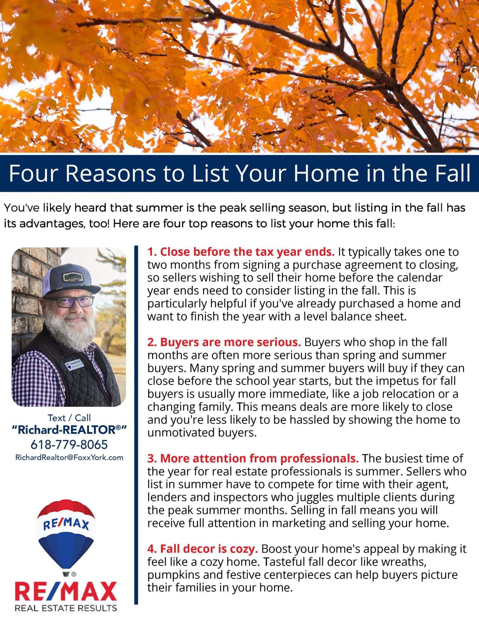 Richard-REALTOR – 4 Reasons to List Your Home in the Fall_v2 Richard-REALTOR - 4 Reasons to List Your Home in the Fall_v2